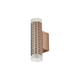 Contemporary Rose Gold Wall Light with Acrylic Rings and Dual GU10 Fixtures