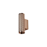 Contemporary Rose Gold Wall Light with Acrylic Rings and Dual GU10 Fixtures