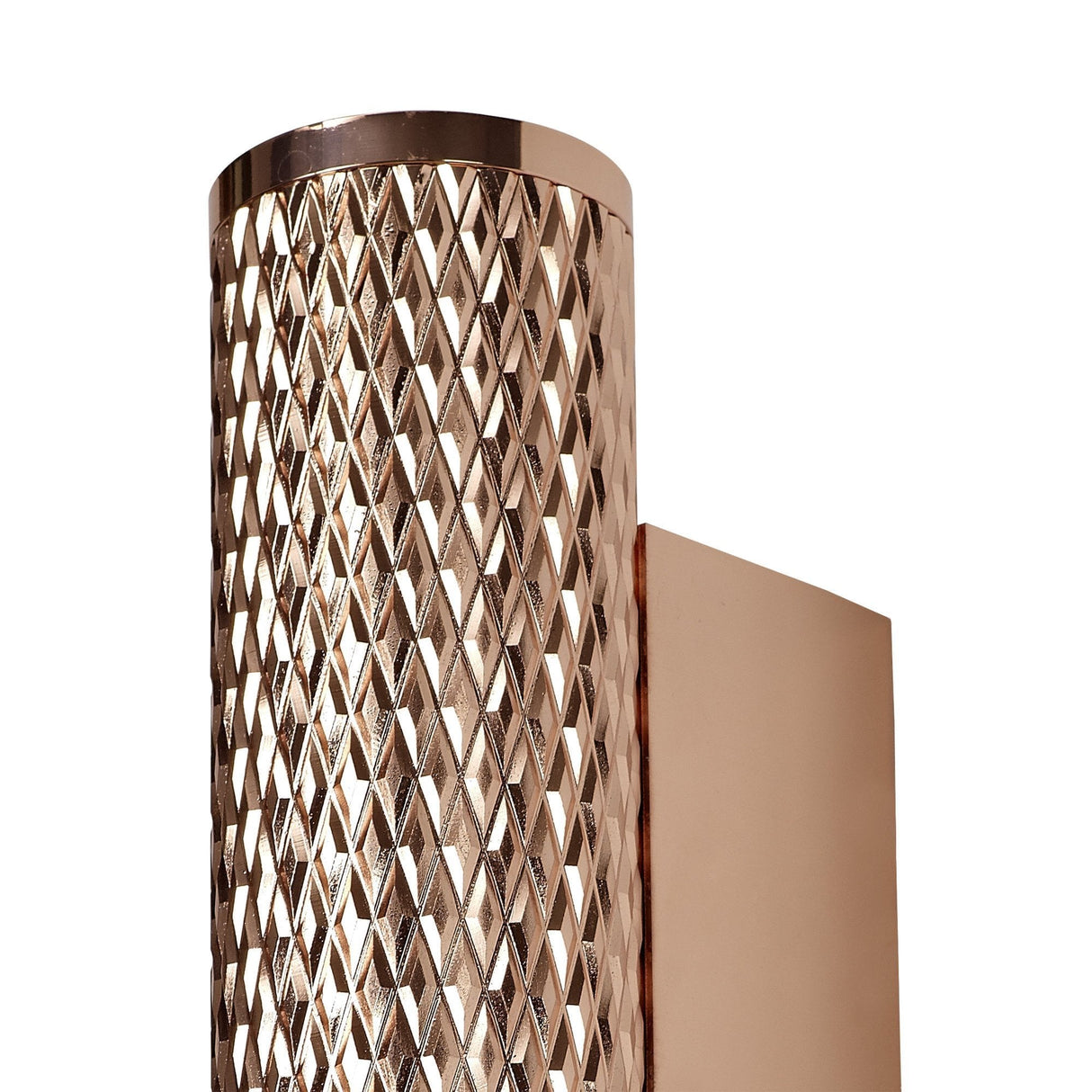 Contemporary Rose Gold Wall Light with Acrylic Rings and Dual GU10 Fixtures