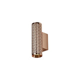 Contemporary Rose Gold Wall Light with Acrylic Rings and Dual GU10 Fixtures