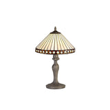 Elegance in Light: Handcrafted Tiffany Table Lamp with Antique Brass Finish