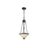 Elegant Antique Brass Tiffany Double Pendant Light with Crystal Accents