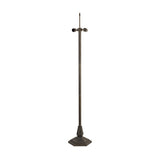 Vintage Amber & Cream Octagonal Tiffany Floor Lamp with Aged Brass Finish