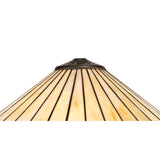 Vintage Amber & Cream Octagonal Tiffany Floor Lamp with Aged Brass Finish