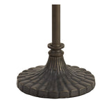 Elegant Stepped Floor Lamp with Tiffany Shade and Antique Brass Finish