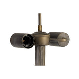 Elegant Tiffany-Style Dual-Light Table Lamp with Antique Brass Finish and Crystal Accents