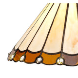 Timeless Tiffany Pendant Light with Amber & Cream Glass Shade