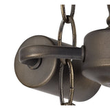 Elegant Dual-Light Semi-Flush Ceiling Fixture with 30cm Tiffany Amber/Cream Shade and Antique Brass Finish