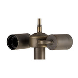 Stepped Design Floor Lamp with Amber/Cream Tiffany Shade and Aged Antique Brass Finish