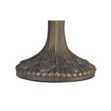 Elegant Dual-Light Tiffany Table Lamp with Antique Brass Finish and Blue-Cream Crystal Shade