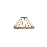 Elegant Tiffany-Style Pendant Light with Handcrafted Grey/Cream Shade and Crystal Accents