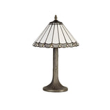 Elegant Tree-Inspired Table Lamp with Tiffany Shade and Crystal Accents, Aged Brass Finish
