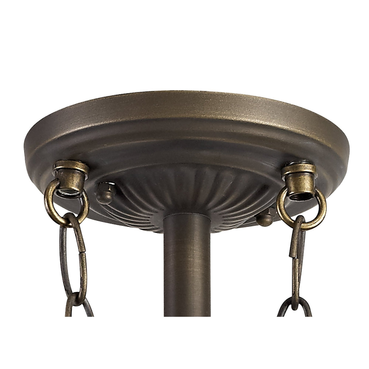 Elegant Triple-Light Semi-Flush Ceiling Fixture with 30cm Tiffany Shade in Aged Antique Brass and Crystal Accents