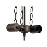 Elegant Dual-Light Pendant with Tiffany-Style Shade in Grey/Cream & Antique Brass