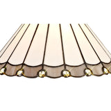 Elegant 3-Light Uplighter Pendant with Tiffany-Style Shade in Antique Brass and Crystal Details