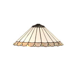 Vintage Elegance: Dual Light Tiffany-Style Table Lamp with Crystal Accents in Grey and Cream