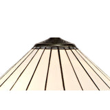 Dual Light Octagonal Floor Lamp with 40cm Tiffany Shade in Aged Antique Brass