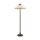 Elegant Victorian Floor Lamp with Tiffany Shade and Antique Brass Finish