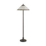Elegant Victorian Floor Lamp with Tiffany Shade and Antique Brass Finish
