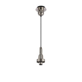 Elegant Smoked Glass Pendant Light with Polished Nickel Finish - 30cm Cylinder