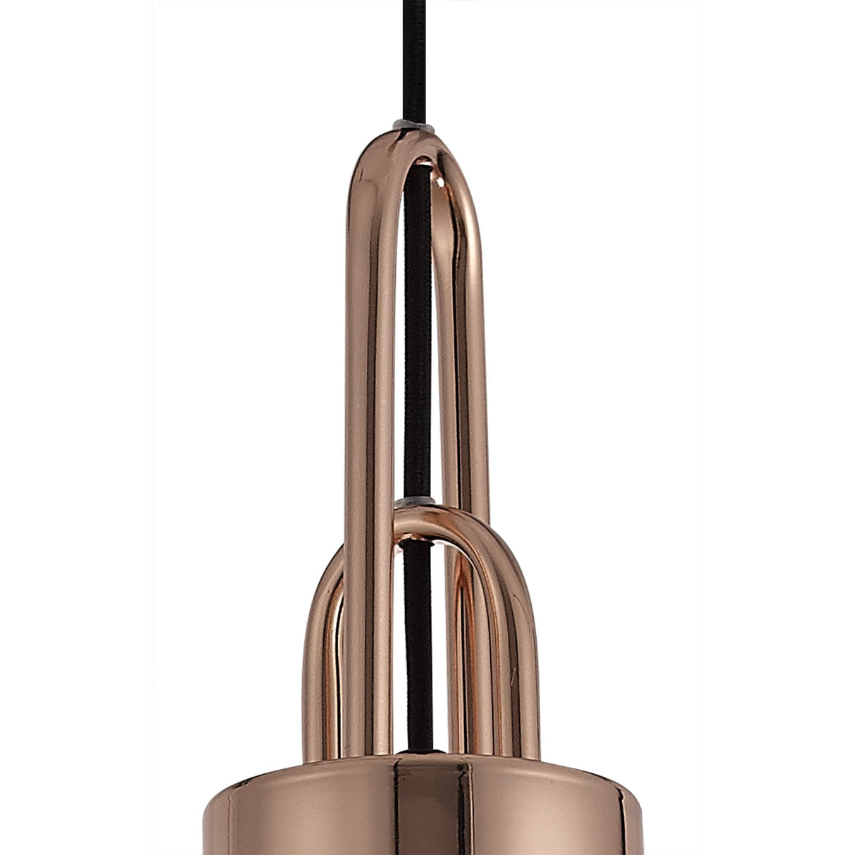 Modern Cylinder Pendant Light with Copper and Black Finish, 30cm Glass Shade