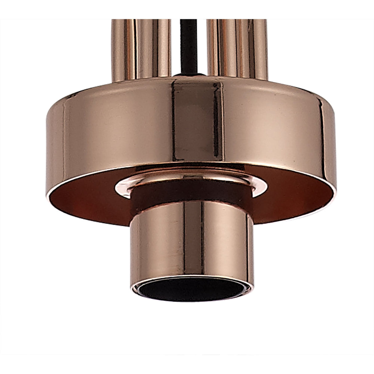 Modern Cylinder Pendant Light with Copper and Black Finish, 30cm Glass Shade