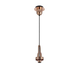 Modern Cylinder Pendant Light with Copper and Black Finish, 30cm Glass Shade