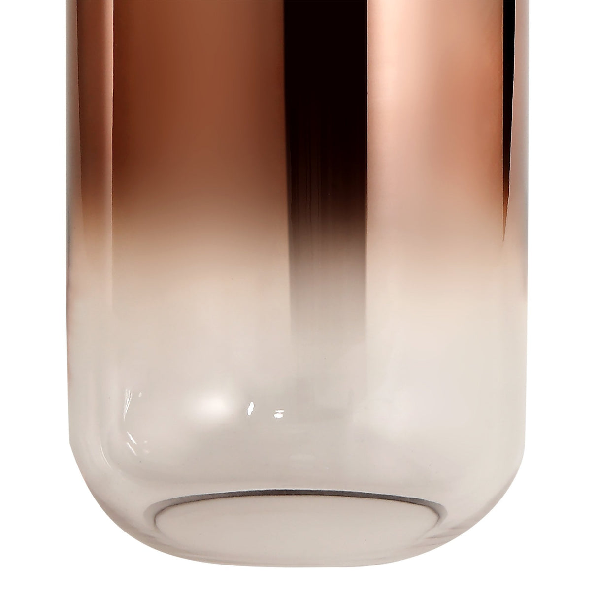 Modern Cylinder Pendant Light with Copper and Black Finish, 30cm Glass Shade