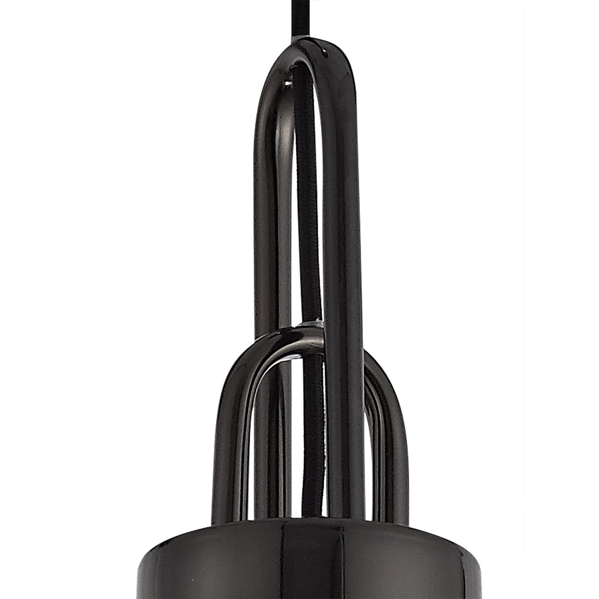 Elegant 1-Light Cylinder Glass Pendant in Black Chrome with Smoked and Clear Finish
