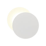 Round Offset 12W LED Wall Lamp with Magnetic Base, Sand White Finish & Frosted Diffuser