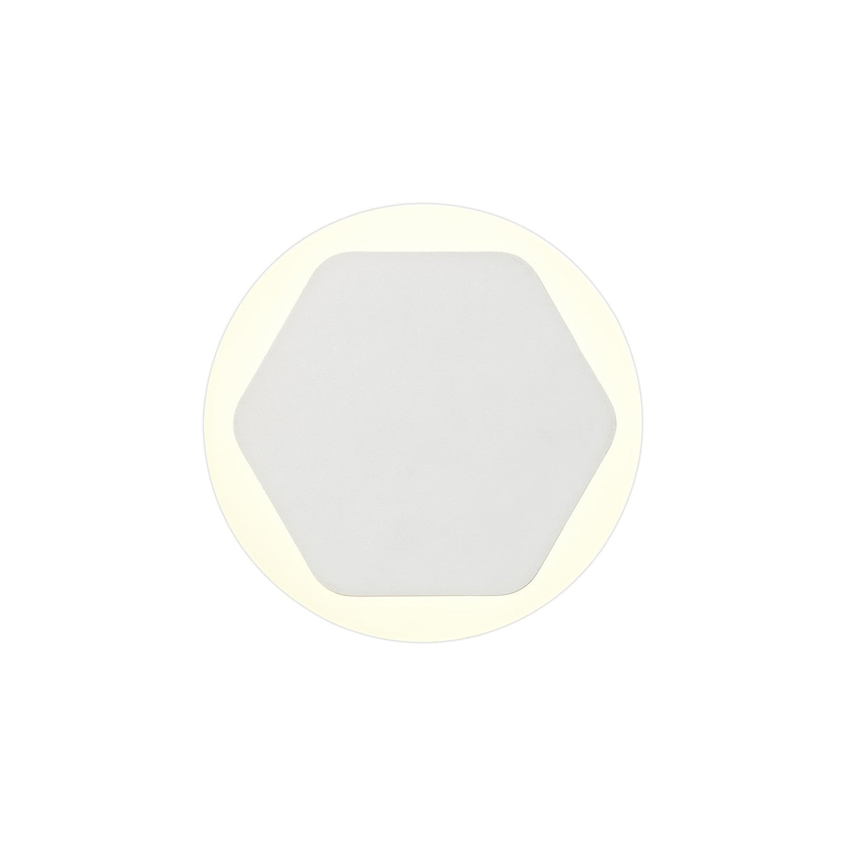 Hexagonal Magnetic LED Wall Lamp, 12W, 3000K, Frosted Diffuser, Sand White Finish