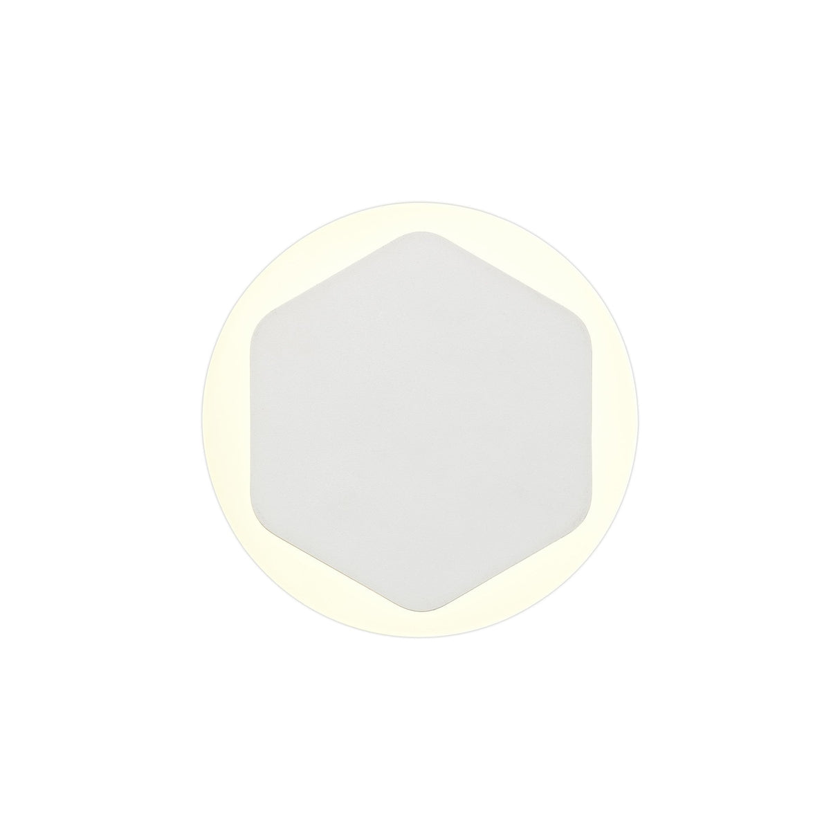 Hexagonal Wall Lamp with Magnetic Base, 12W LED 3000K, Sand White Finish