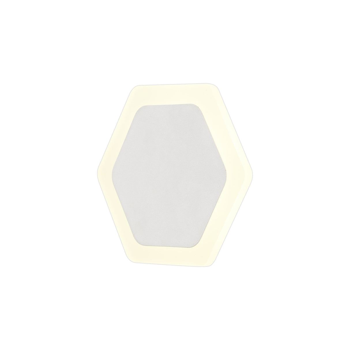 Hexagonal Magnetic LED Wall Sconce, 12W 3000K, Sand White Finish with Frosted Acrylic Diffuser