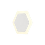 Hexagonal Magnetic LED Wall Sconce, 12W 3000K, Sand White Finish with Frosted Acrylic Diffuser