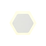 Hexagonal Magnetic LED Wall Sconce, 12W 3000K, Sand White Finish with Frosted Acrylic Diffuser