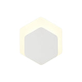 Hexagonal Offset LED Wall Lamp with Frosted Diffuser - Sand White Finish, 12W, 498lm, 3000K Warm White