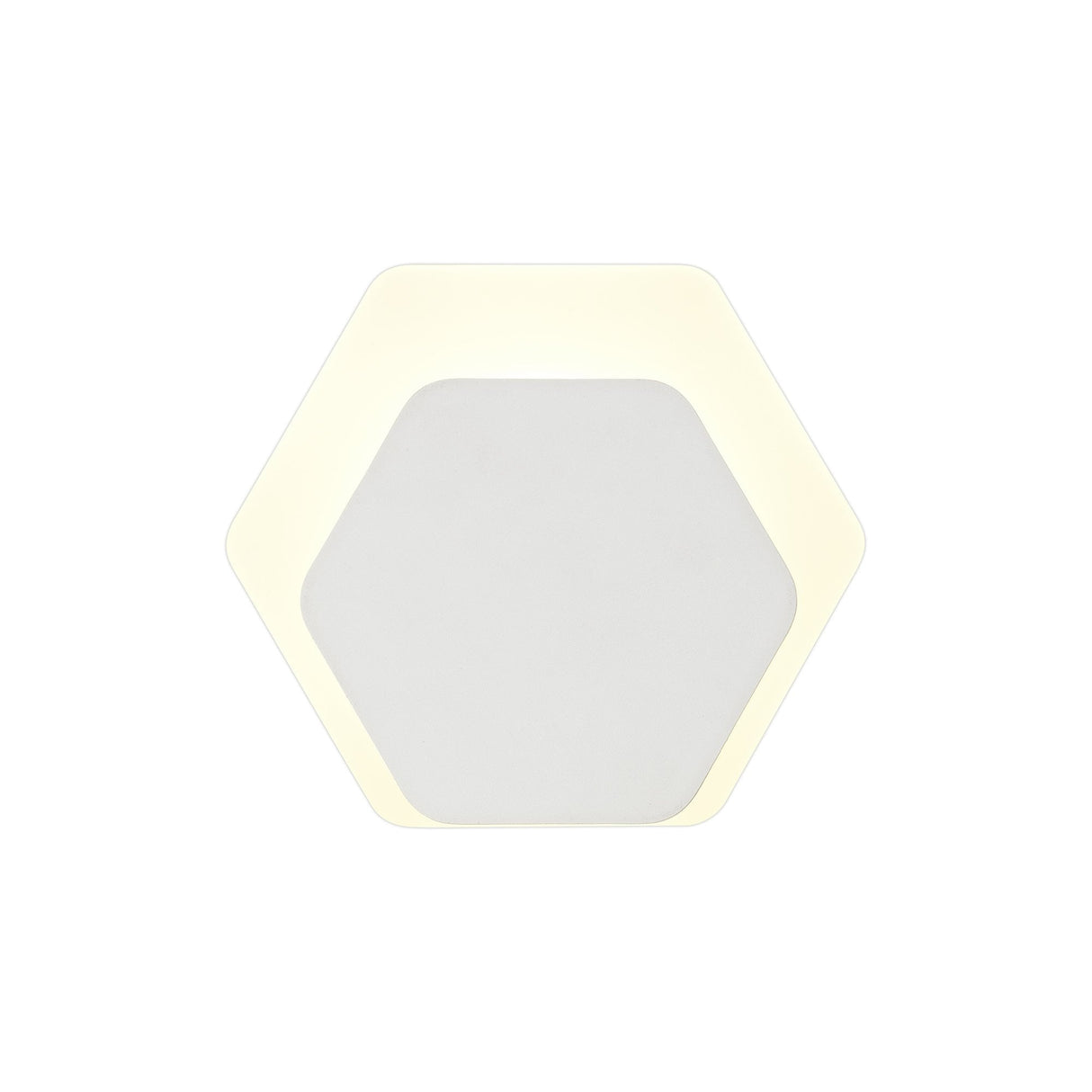 Hexagonal Frosted LED Wall Light with Magnetic Mount, 12W 3000K Warm White