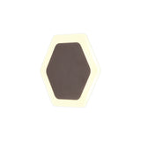 Sleek Hexagon LED Wall Lamp, 12W, Coffee & Frosted Finish, 3000K Warm Glow
