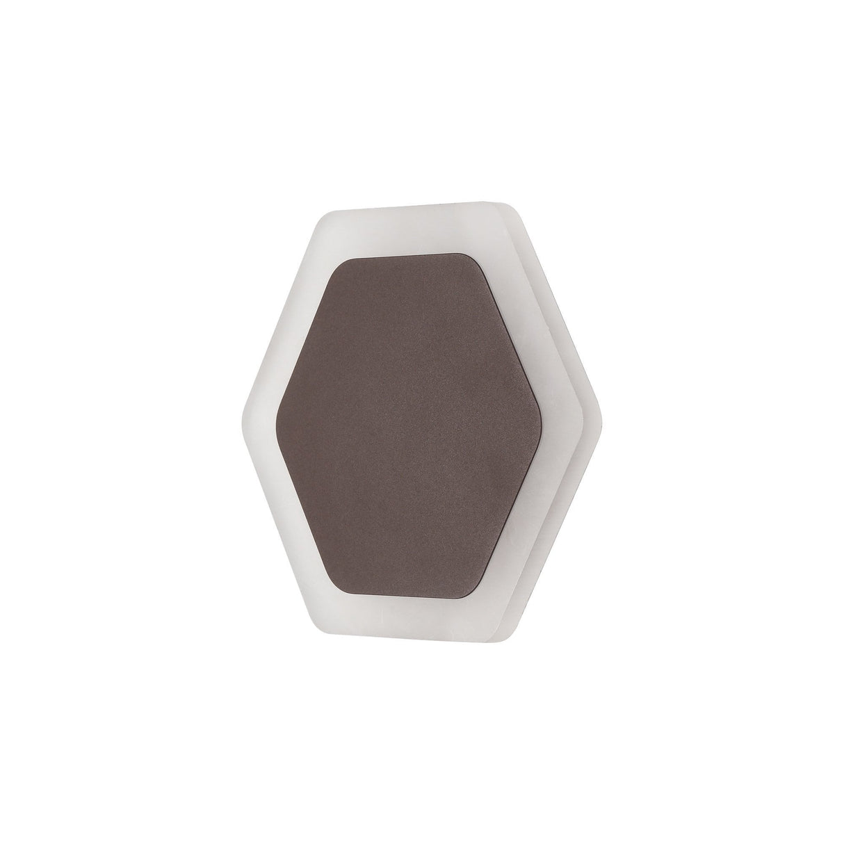 Sleek Hexagon LED Wall Lamp, 12W, Coffee & Frosted Finish, 3000K Warm Glow
