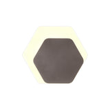 Hexagonal Offset Wall Lamp, 12W LED, Coffee Finish with Frosted Diffuser