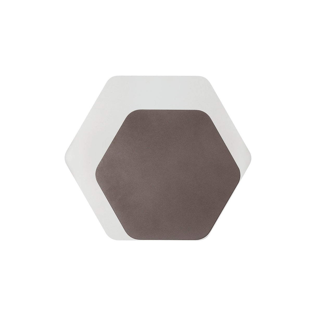 Hexagonal Offset Wall Lamp, 12W LED, Coffee Finish with Frosted Diffuser