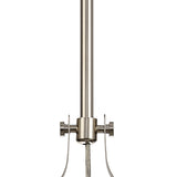 Elegant Tiffany-inspired Blue Pendant Light with Polished Nickel Finish and Crystal Accents