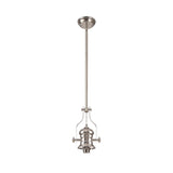 Elegant Tiffany-inspired Blue Pendant Light with Polished Nickel Finish and Crystal Accents