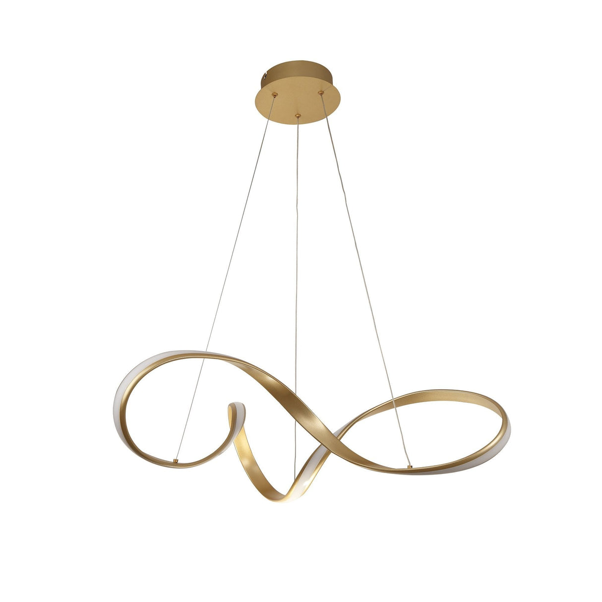 Grand Sand Gold LED Pendant Light, 42W, Opal White Shade, 960mm Diameter