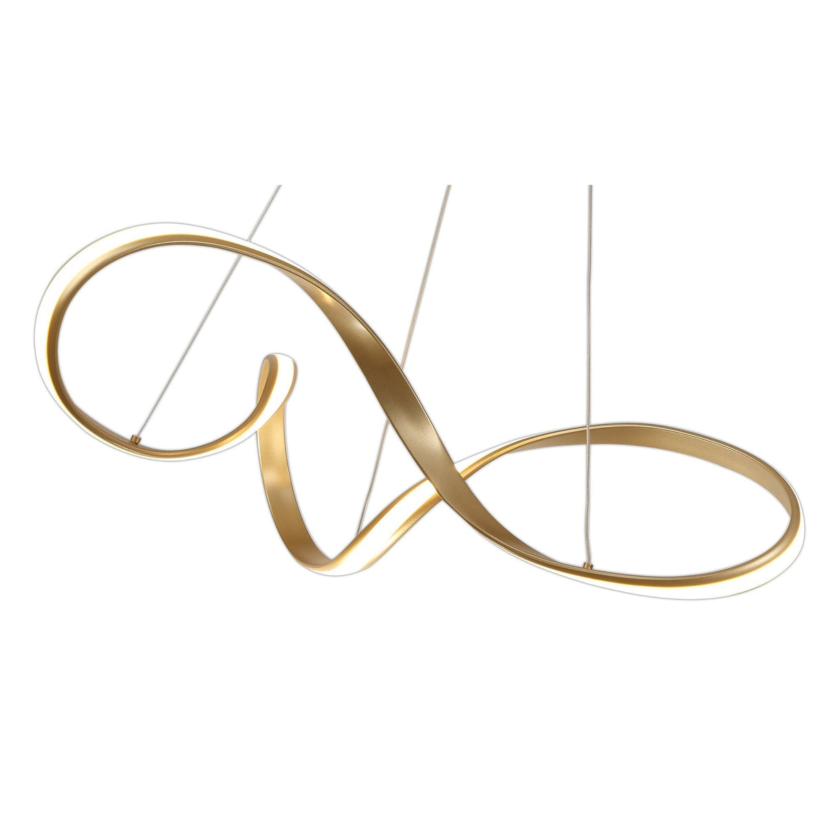 Grand Sand Gold LED Pendant Light, 42W, Opal White Shade, 960mm Diameter