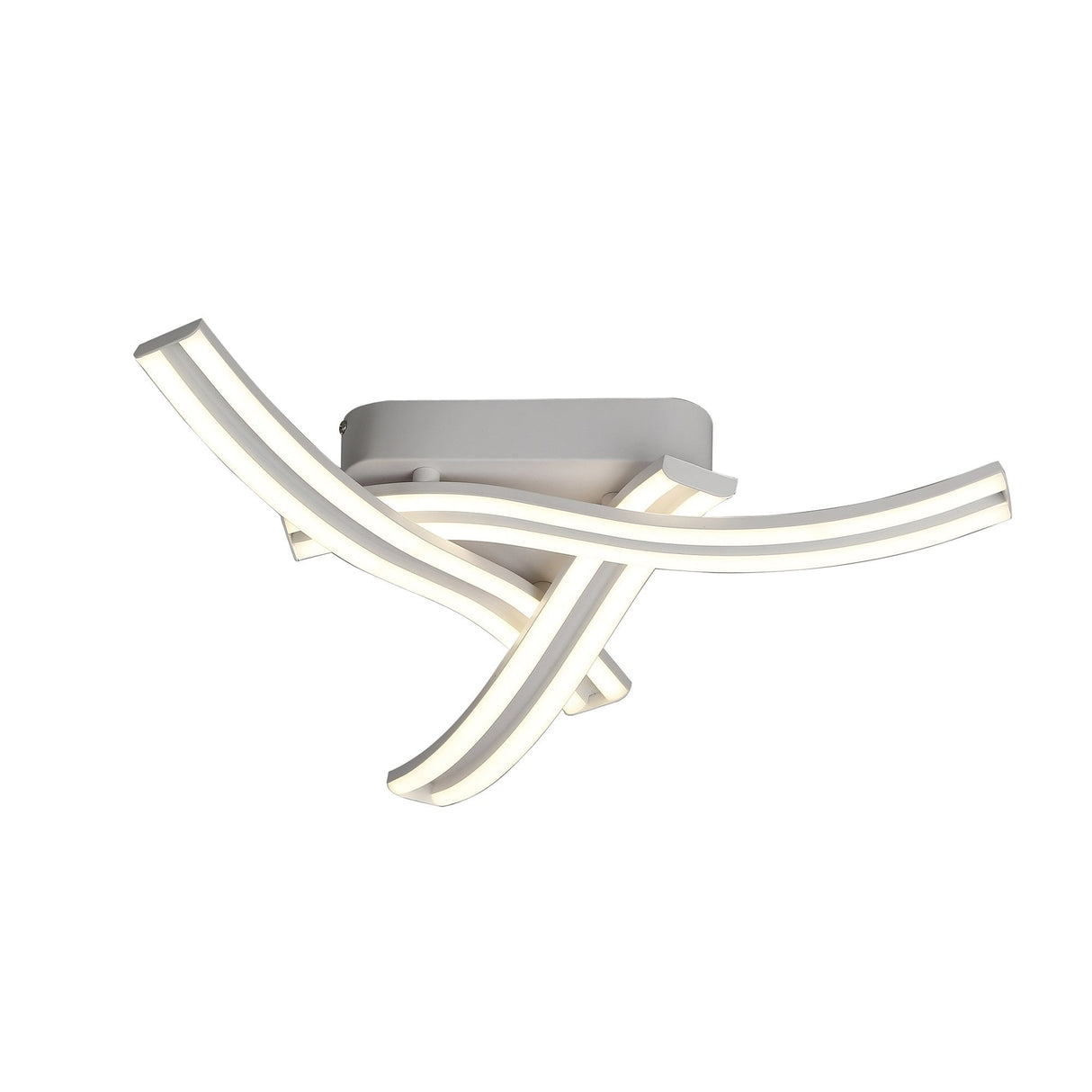 Modern White Triple LED Ceiling Light Fixture, 13W, 4000K, 2342lm, 3-Year Warranty