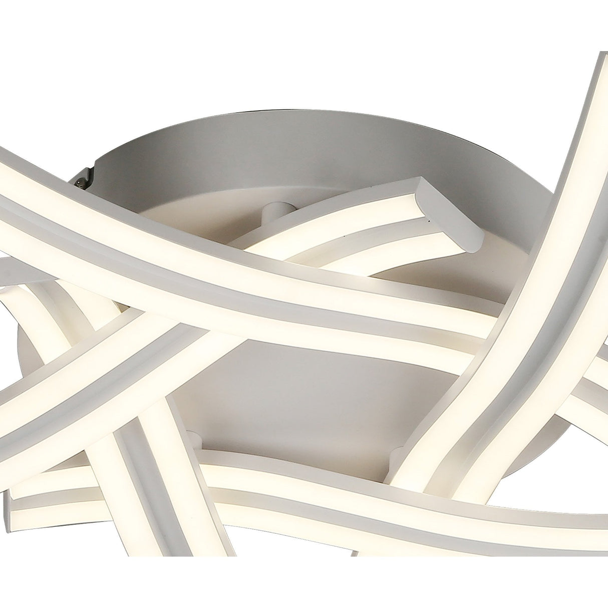 Modern 5-Light LED Ceiling Fixture, 4000K Natural White, 3792lm, White Finish, 3-Year Warranty