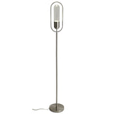 Modern Satin Nickel Floor Lamp with Clear Shade - LED 7W, 4000K Natural White, 790 Lumens, 3-Year Warranty