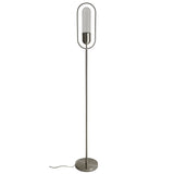 Modern Satin Nickel Floor Lamp with Clear Shade - LED 7W, 4000K Natural White, 790 Lumens, 3-Year Warranty