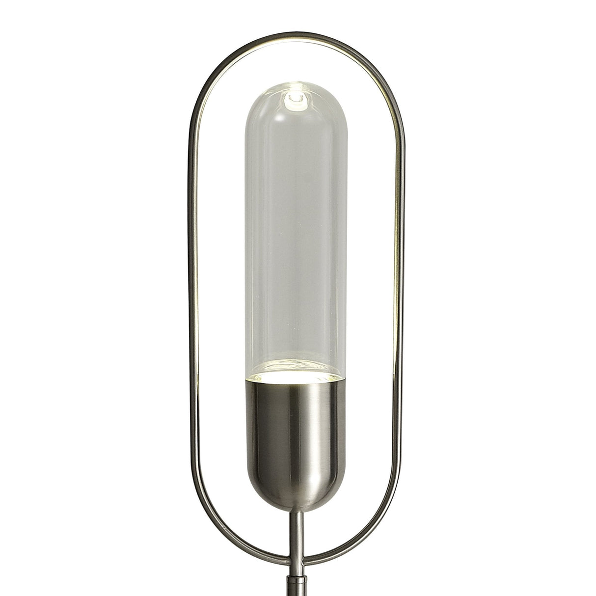 Modern Satin Nickel Floor Lamp with Clear Shade - LED 7W, 4000K Natural White, 790 Lumens, 3-Year Warranty
